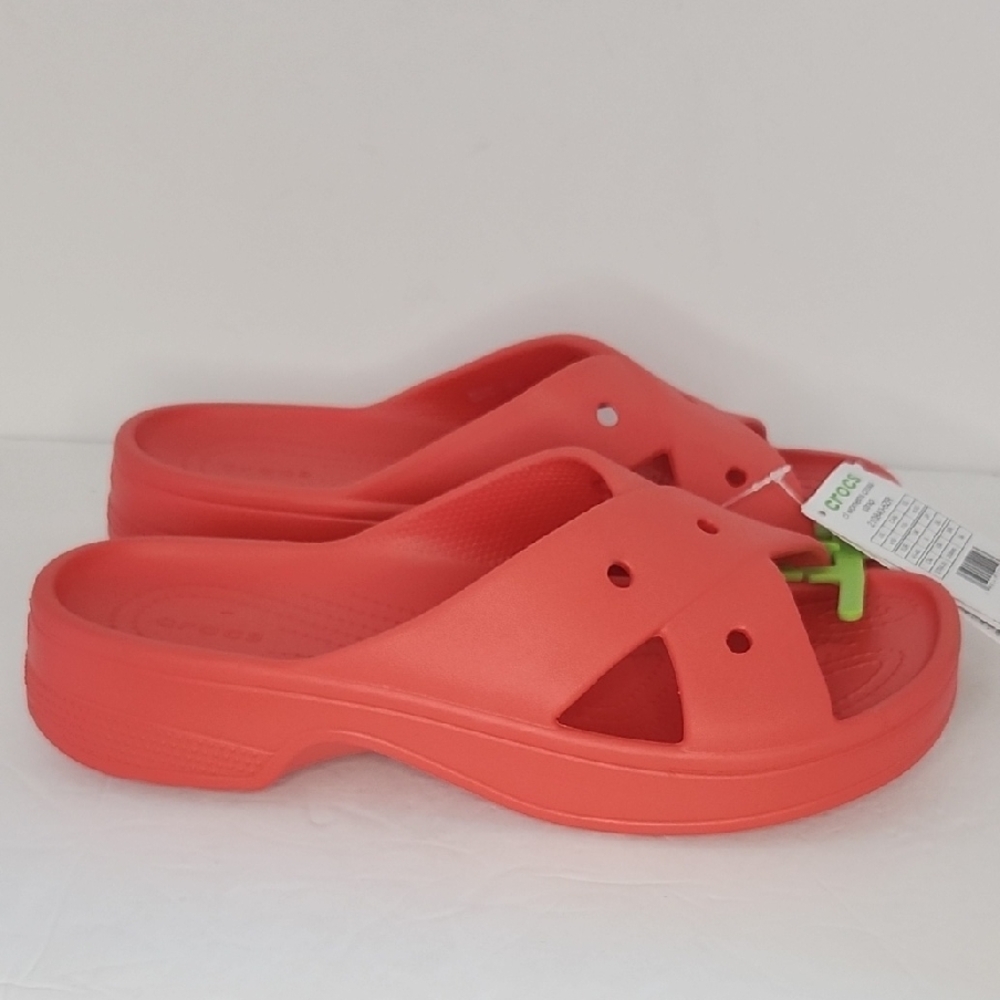 CROCS Vibrant Red Slide Sandals